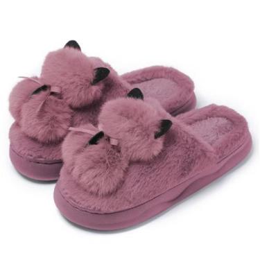Imagem de Pantufa de Pelúcia Gatinho Adulto ou Infantil Feminina Confortável Inv