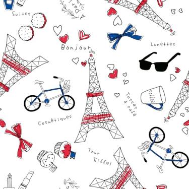 Imagem de Papel De Parede Adesivo Francês Torre Eiffel Quarto Teen Menina Paris 10m