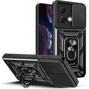 Imagem de Capa Case Moto G84 5G (Tela 6.55) Shield Slider Dupla Camada Com Stand e Anel - Preto