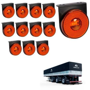 Imagem de 12 Lanterna Lateral Librelato LED Âmbar 85mm c Sup. - Conect - DW Comp