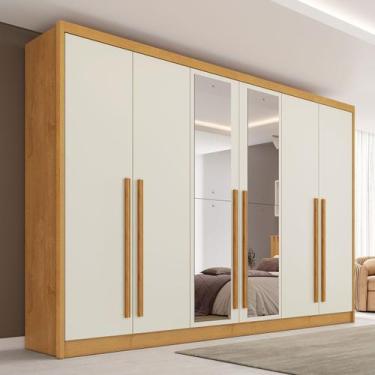 Imagem de Guarda-Roupa Casal Valencia 6 Portas 6 Gavetas 100% Mdf com Espelho Pe