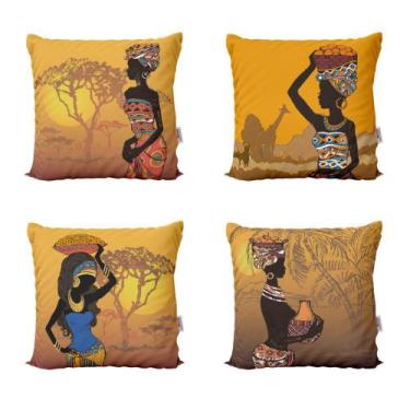 Imagem de Almofadas Decorativas Amarelas Africanas Para Sofá 40X40 - Novadecora