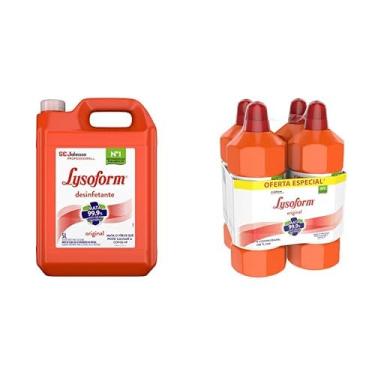 Imagem de Lysoform Kit Desinfetante Líquido Original 5L e 4 Unidades de 1L