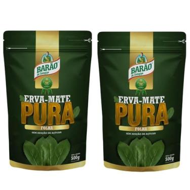 Imagem de 2 Erva Mate Chimarrão BARÃO PURA FOLHA Selecionadas 500g - Barão de Co