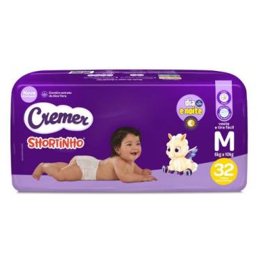 Imagem de Fralda Shortinho Cremer Dia e Noite Tamanho M 32 Fraldas, M, 32