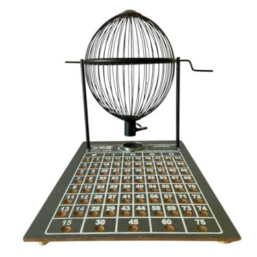 Imagem de Jogo De Bingo Globo De Metal Tabuleiro Em Madeira N°3 Preto