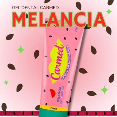 Imagem de GEL DENTAL MELANCIA CARMED COM FLÚOR + ANTICÁRIES 70g - CIMED