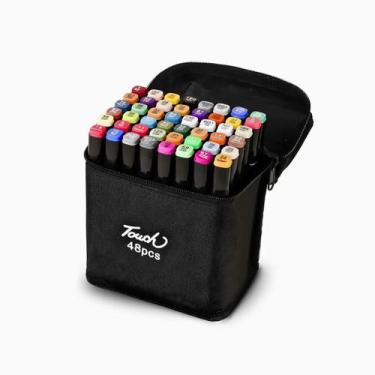 Imagem de Canetinhas Ponta Dupla 48 Cores Touch Premium Permanente - Milemon
