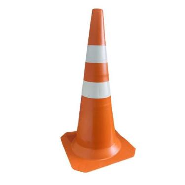 Imagem de Cone de Sinalização 75cm para Trânsito Estacionamento EPI Segurança La
