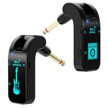 Imagem de Tiandirenhe Sistema De Guitarra Sem Fio 2,4 Ghz Com 8 Canais De Áudio Recarregável, Transmissor E Receptor De Guitarra Sem Fio Para Guitarra Elétrica, Baixo, Instrumentos De Sopro Elétricos, Transmi