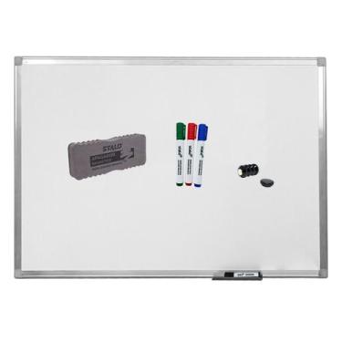 Imagem de Quadro Branco Magnético 90x60 Acompanha Apagador E 4 Canetas - Stalo