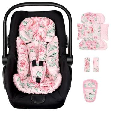 Imagem de Inserção de assento de carro DILIMI Infant Head Support Pink Flower