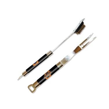 Imagem de NCAA Oklahoma State Cowboys Conjunto de limpador de garfo e grelha para churrasco