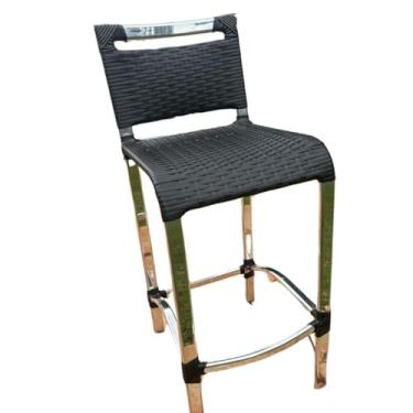 Imagem de Banqueta Alta para Bancada, 70 cm, Junco Sintético, Estrutura em Alumínio, Resistente a Intempéries