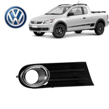 Imagem de Acabamento Farol Auxiliar Saveiro G5 Preto Aro Cromado Passa - BWR