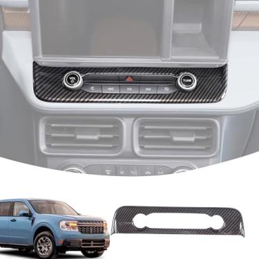 Imagem de Painel de interruptor de volume do console central de ar condicionado acabamento compatível com Ford Maverick 2022-2025 controle central rádio multimídia botão interruptor painel capa acessórios