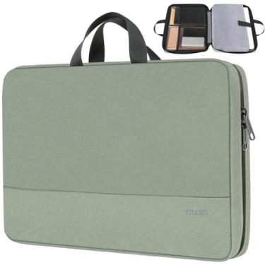 Imagem de Ytonet Bolsa para laptop 17 17,3 polegadas, capa para laptop resistente à água TSA viagem negócios escritório capa com alça, compatível com Lenovo HP Dell Asus Notebooks, verde abacate