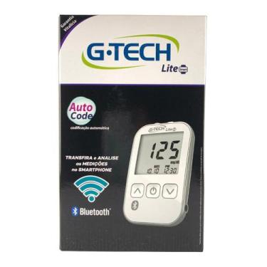 Imagem de Kit Aparelho Medidor De Glicemia Diabetes G-Tech Lite Smart c/ 10 Tira