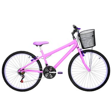 Imagem de Bicicleta Feminina Aro 26 Rbx Alumínio Colorido 18 Marchas Cor Rosa E Lilás