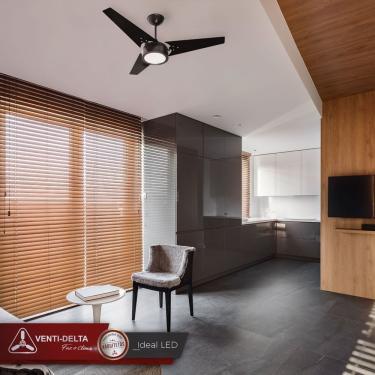 Imagem de Ventilador De Teto Venti-delta Ideal Led Com 3 Pás Preto 127v