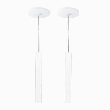 Imagem de Kit 2 Pendente Tubo Palito Moderno 30cm - Branco