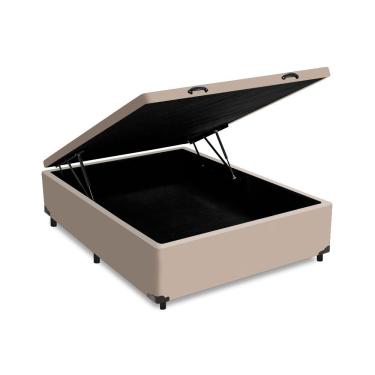 Imagem de Cama Box Baú Viúva 128x188x41cm Varias Cores Cor:bege Sintético