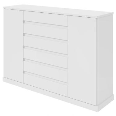 Imagem de Comoda Sapateira Vedra 7 Gavetas 2 Portas Branco