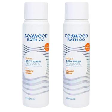 Imagem de The Seaweed Bath Co. Sabonete Líquido Detox, Aroma De Laranja E Cedro, 355 Ml (Pacote Com 2), Gel Banho Para Homens Mulheres, Vegano, Sem Parabenos, Crueldade Sulfato