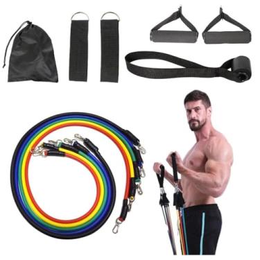 Imagem de Kit Elásticos Extensores Treino Funcional Treino Em Casa e ao Ar Livre