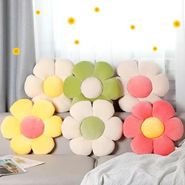 Imagem de 6 peças Almofada de chão de flor de 40 centímetros almofada de assento estética flor travesseiro sofá almofadas de chão almofada decoração de quarto bonito para ler cantinho descansar confortável assistir TV cama cadeira de quarto meninas crianças adolescentes