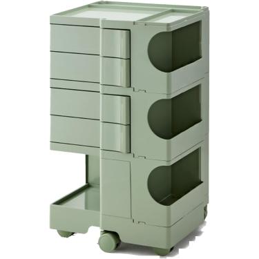 Imagem de Carrinho de armazenamento de utilidade multiuso, material de ABS, gaveta rotativa, 360 ° Mesma roda de cores, lanches e bebidas armazenamento para sala de estar ou quarto, verde, 43,2x39x53.