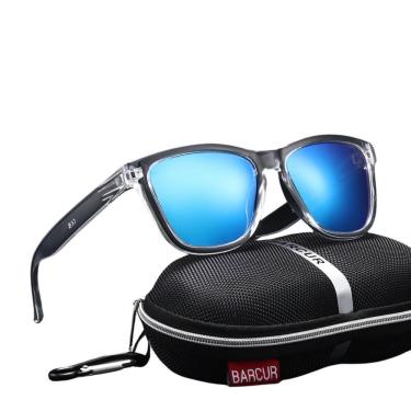 Imagem de Óculos De Sol Polarizados Lentes Espelhadas Coloridas Barcur Azul