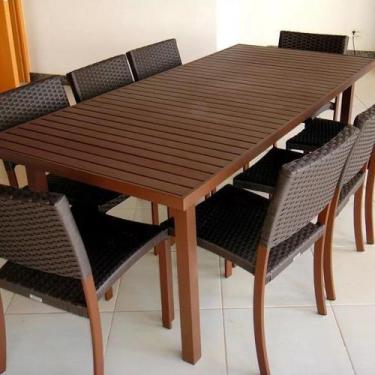 Imagem de Jogo De Mesa E 8 Cadeiras Aluminio Para Sala Jantar Jardim - Sarah Móv