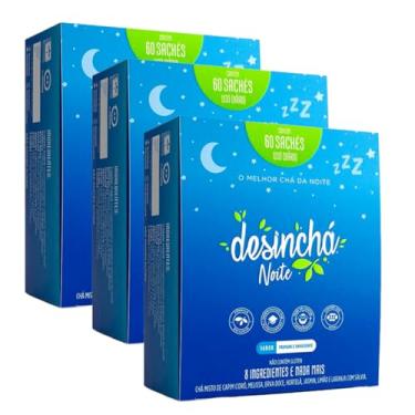 Imagem de Kit 3 Desinchá Noturno Suplemento 60un - Sabor Natural