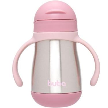 Imagem de Copo Térmico Parede Dupla com Canudo 270ml - Buba, Rosa