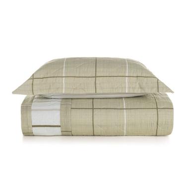 Imagem de Colcha Solteiro Com Porta Travesseiro 100% Algodão Santiago