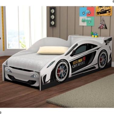 Imagem de Cama Carro Com Baú Juvenil Racer Branco