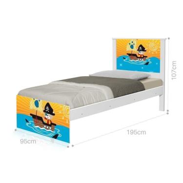 Imagem de Cama Solteiro Com Cabeceira Adesivada