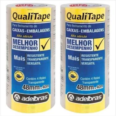 Imagem de Fita Adesiva Transparente 48mmx40m Durex Largo Kit 8 Rolos embalagem p