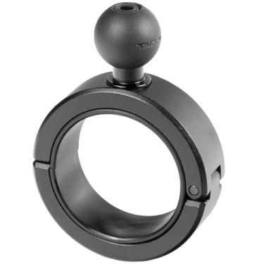 Imagem de Tackform Braçadeira de barra BC1 série 25 com esfera de borracha de 2,5 cm / tamanho B / 25,4 mm | tarugo de alumínio com inserção de borracha | Apenas para barras de 5 cm | Preto | Compatível com RAM