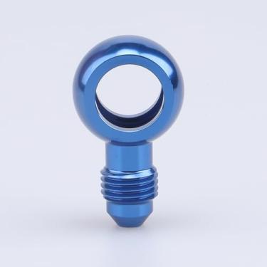 Imagem de AC PERFORMANCE Encaixe banjo de combustível de alumínio azul - M12 12,5 mm ID Banjo orifício para adaptador macho flare 4AN, projetado para bomba de combustível Bosch 044