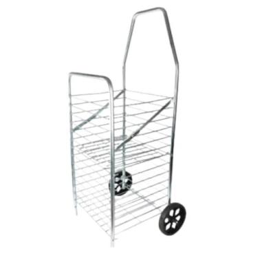 Imagem de Carrinho Feira Sanfona Portátil Dobrável Reforçado Compras Supermercad