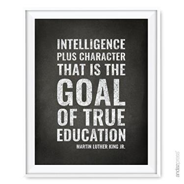 Imagem de Arte de parede de agradecimento de professor de imprensa Andaz, impressão de quadro-negro, Intelligence Plus Character, 8.5 x 11 Inch