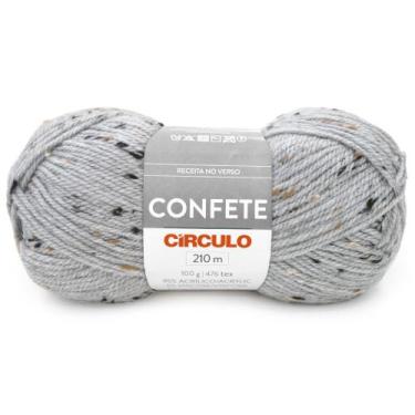 Imagem de Lã Confete Círculo 100g 210 metros - Circulo, 8045 Perla