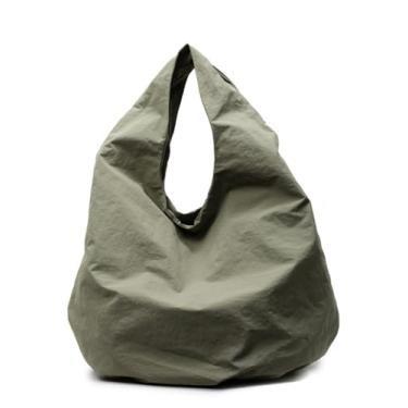 Imagem de Bolsa feminina de nylon despojada 2025 academia esportiva bolsa de ombro para uso diário não estruturada Hobo bolsa casual para trabalho, Verde, 15.35 x 7.08 x 12.59 inches