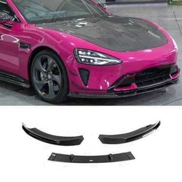 Imagem de Spoiler de para-choque traseiro de carro de fibra de carbono real divisor divisor peça de modificação para acessórios de carro Su7 peça de afinação (lábio do para-choque dianteiro)