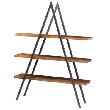 Imagem de Estante Union em Madeira cor Rustic Brown com Base Grafite 1,40 MT (LA