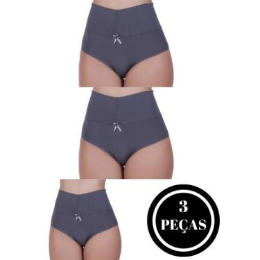 Imagem de Kit 3 Calcinha Cós Alto Segura Barriga Tanga Modeladora Pós Parto - c1