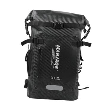 Imagem de simhoa Mochila de natação de 30 litros, bolsa seca, submersível, suporte para nadadeiras, multiuso para passeios de barco e caiaque, Preto