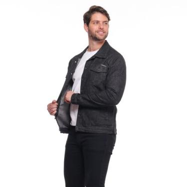 Imagem de Jaqueta Masculina casual Moda jeans Casaco Cores Clássico - Black Jean
